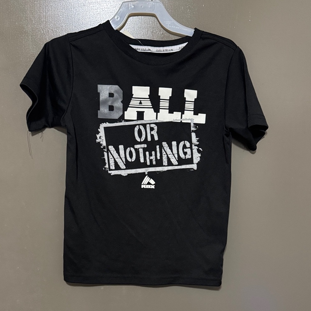 Reebok Black Kids Tee with Bold Print Size 5